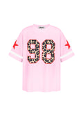 Cotton Women's T-shirt Oversized Leopard Print Number 98