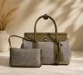 Sac à main Élise – Kaki & Beige