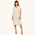 Robe ample en lin beige naturel