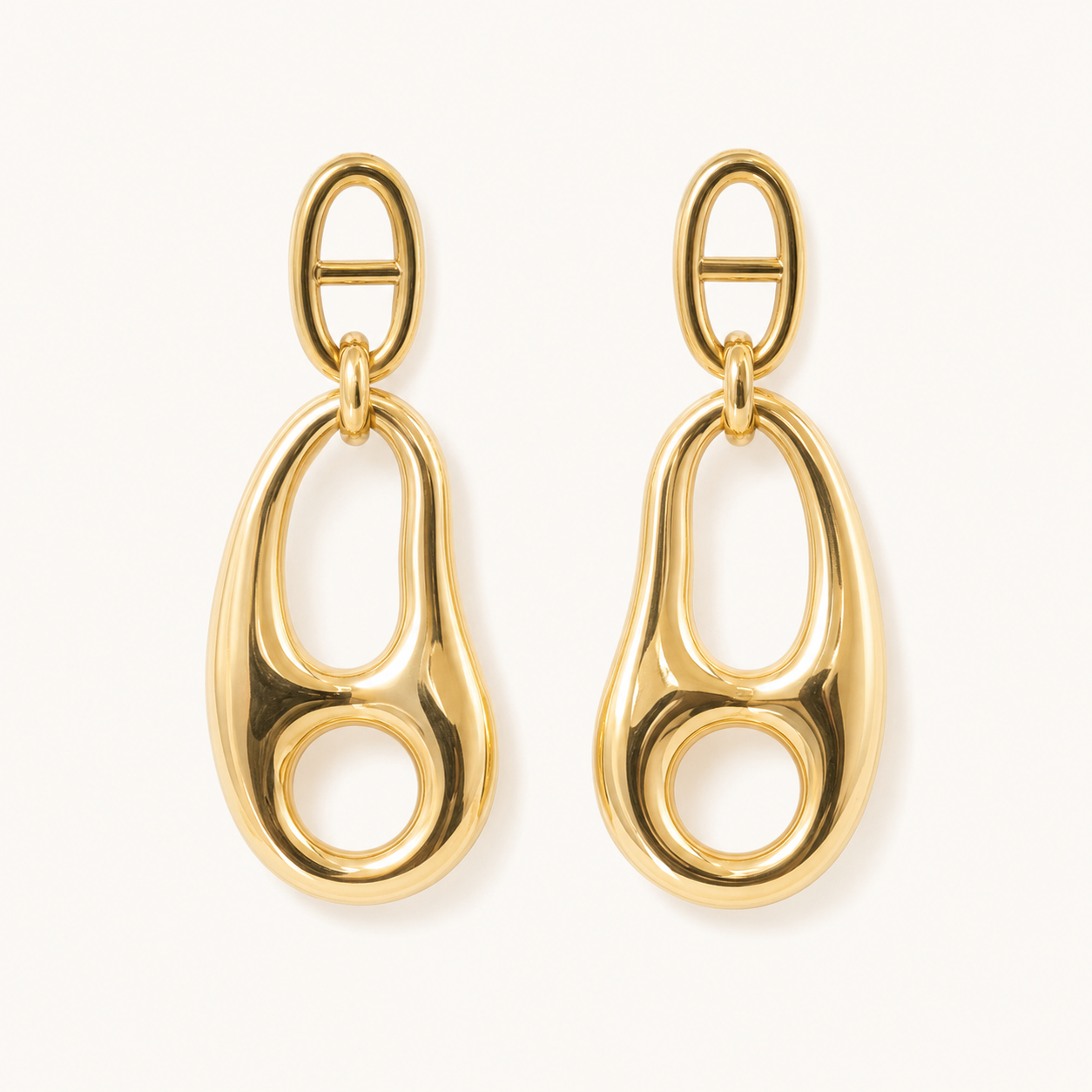 Boucles d’oreilles Mystère dorées en acier inoxydable