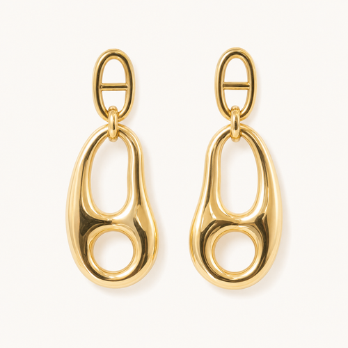 Boucles d’oreilles Mystère dorées en acier inoxydable