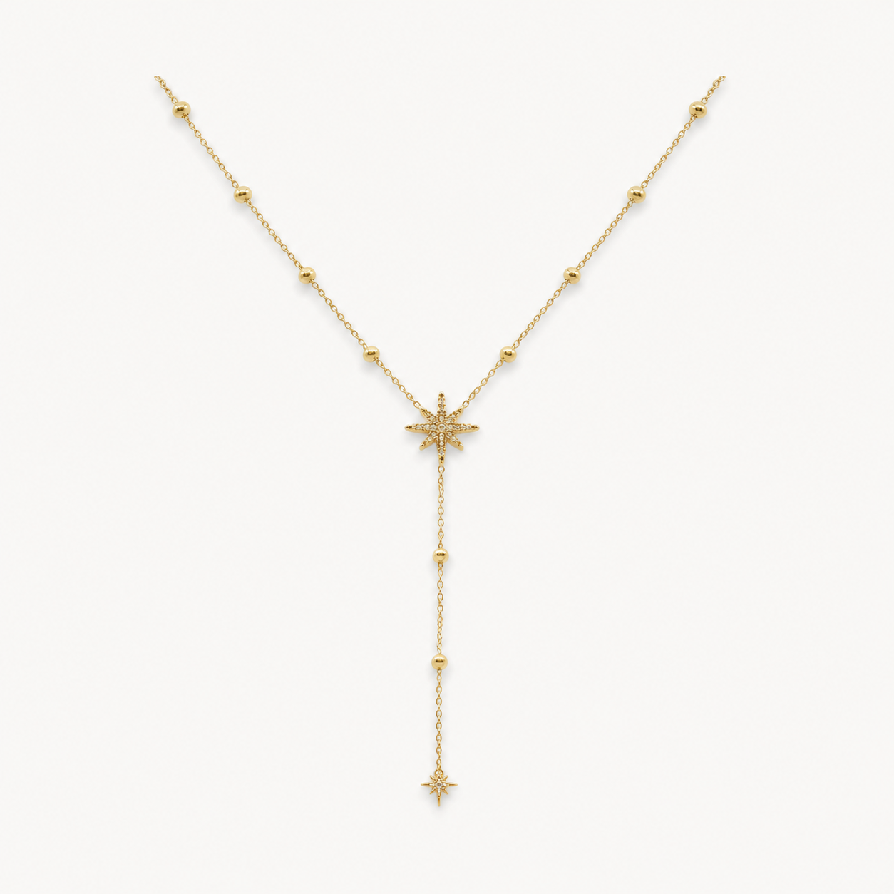 Collier en Y Étoile doré en acier inoxydable