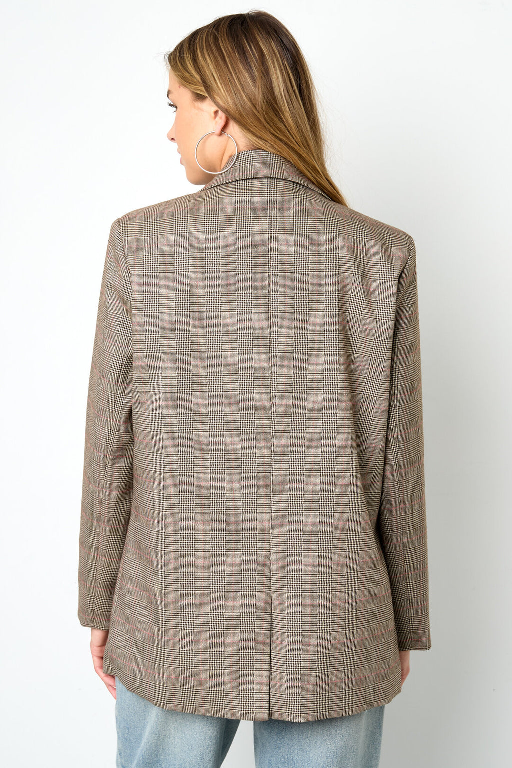 Polyester Fiber Women's Suit Set Conservative Checkered Fall/Winter