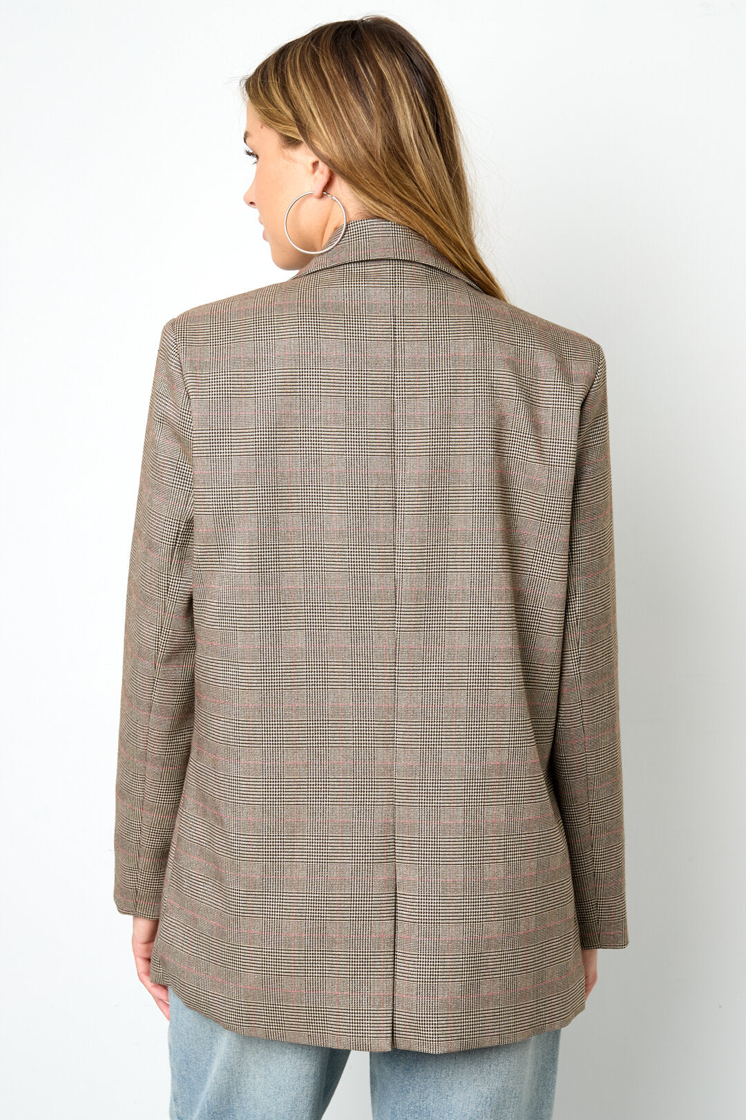 Polyester Fiber Women's Suit Set Conservative Checkered Fall/Winter