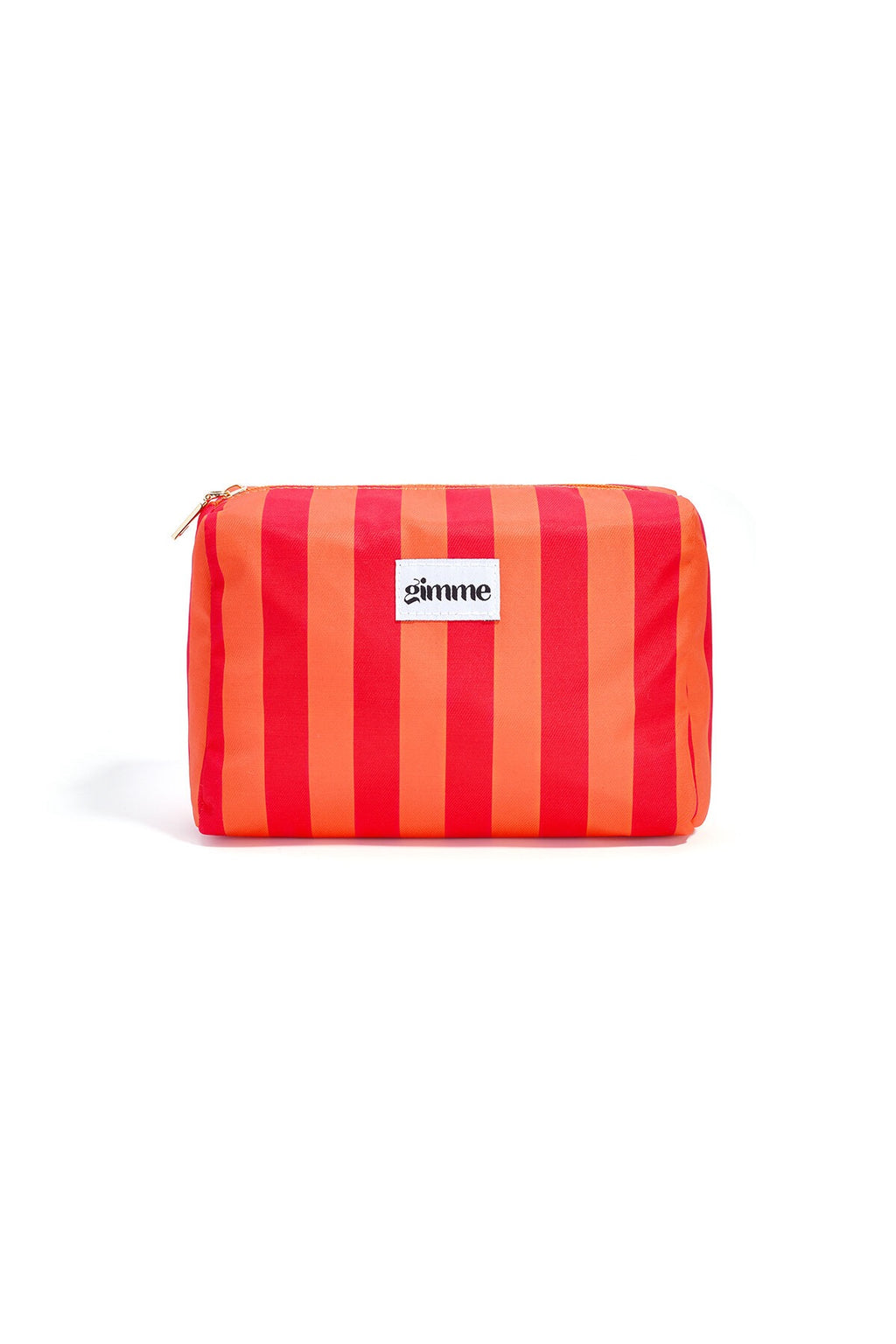 Trousse de maquillage rayée rouge et orange
