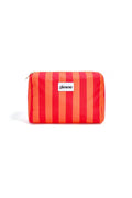 Trousse de maquillage rayée rouge et orange