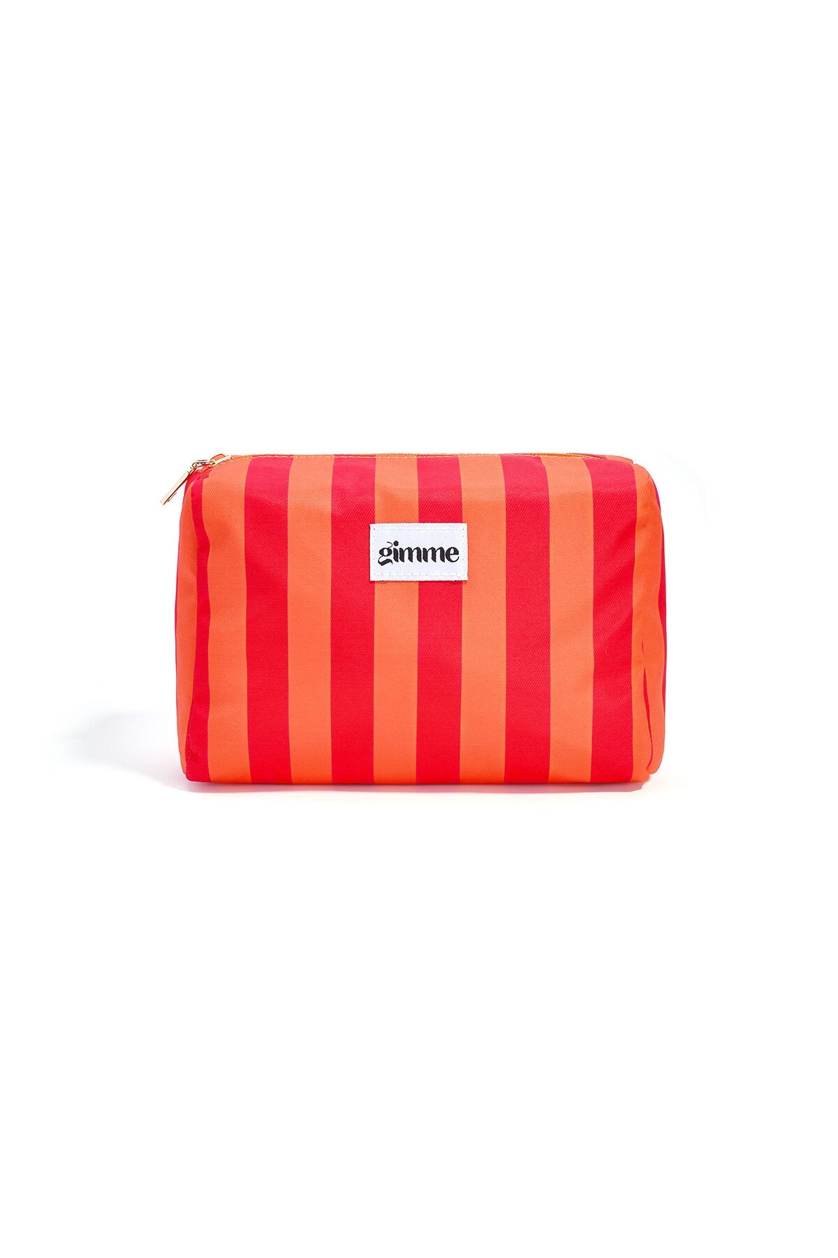 Trousse de maquillage rayée rouge et orange